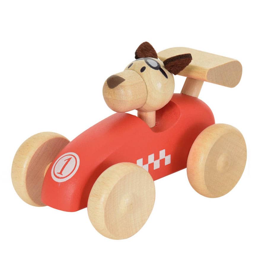 Macchinina da corsa in legno