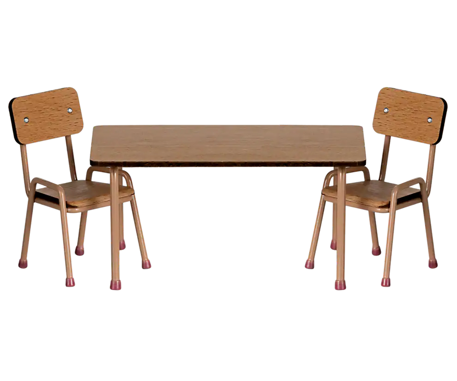 Set di tavolo e sedie, Topo - Cipria scuro