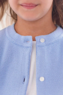Cardigan azzurro ricamato