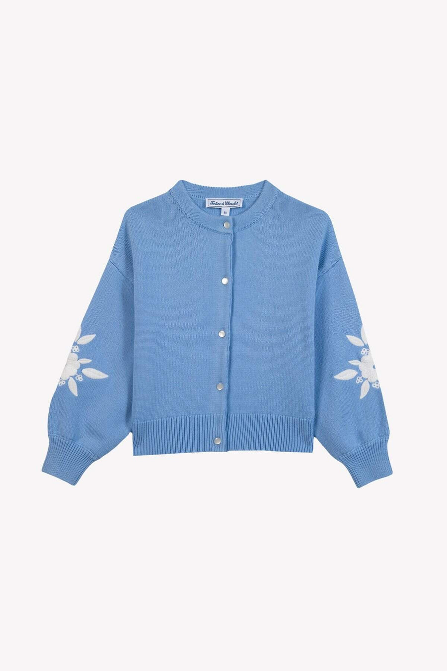Cardigan azzurro ricamato
