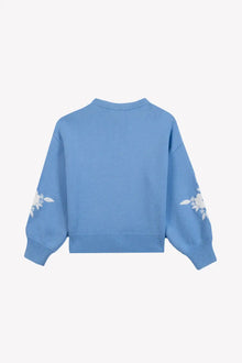 Cardigan azzurro ricamato