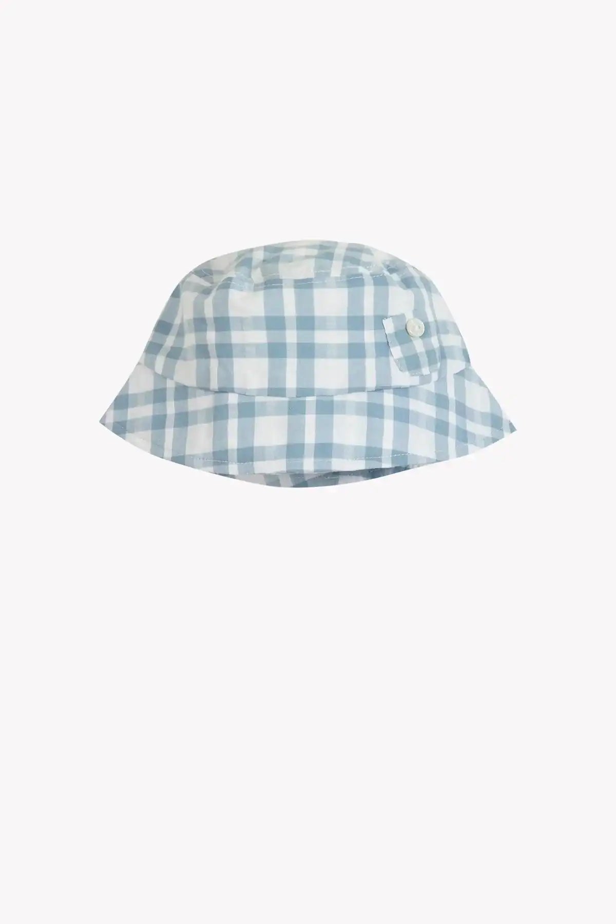Cappellino a quadretti azzurro