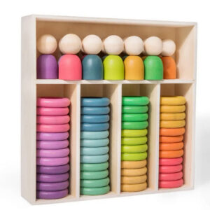 Children Wooden Rainbow Peg Dolls Montessori