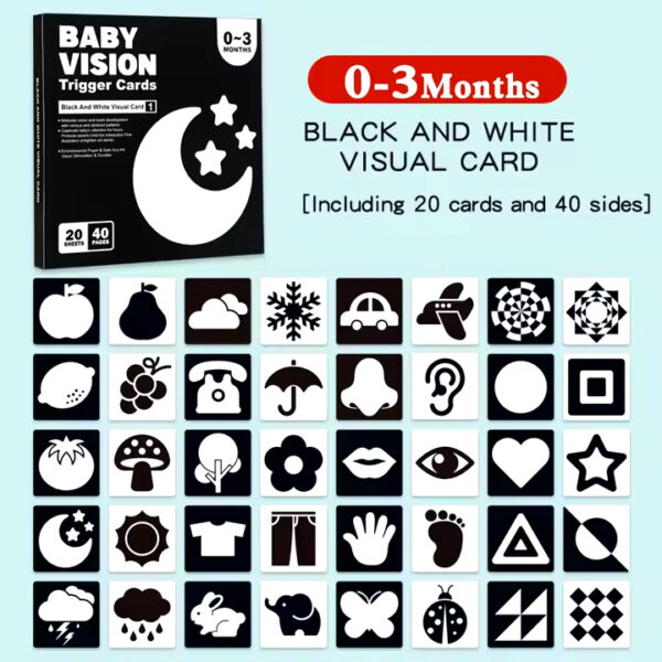 High Contrast Baby Flashcard Visual Stimulation Toy