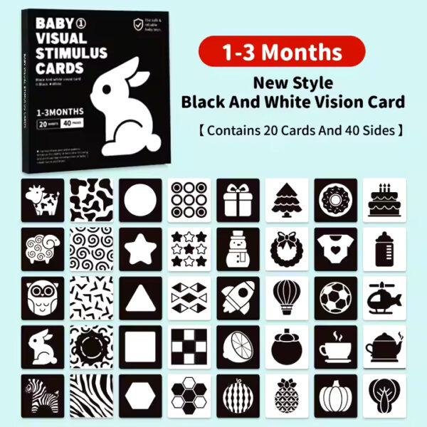 High Contrast Baby Flashcard Visual Stimulation Toy