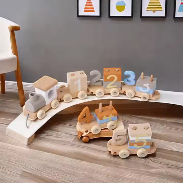 Wooden Train Building Blocks Toys for Kids