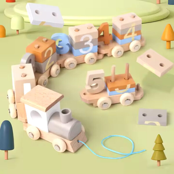 Wooden Train Building Blocks Toys for Kids