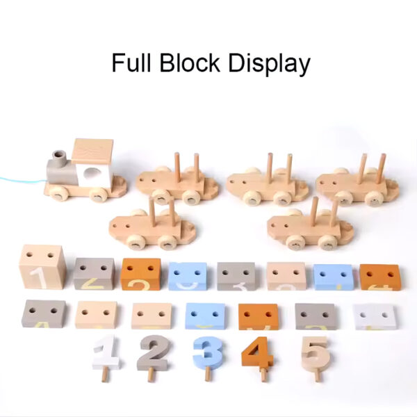 Wooden Train Building Blocks Toys for Kids