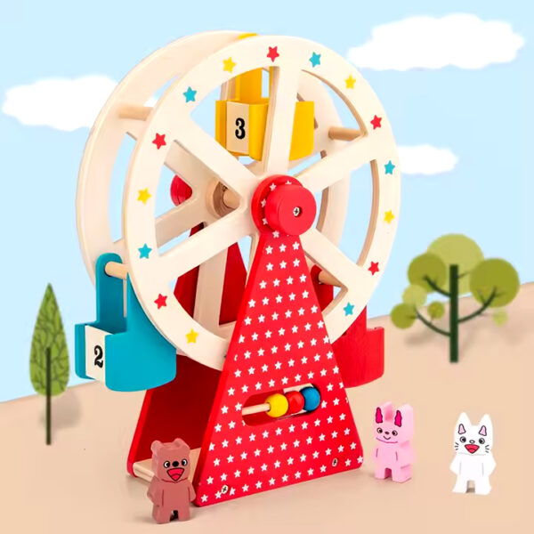 Wooden mini 3D ferris wheel set toy