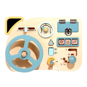 Busy Board Wooden Steering Wheel Simulation Toy