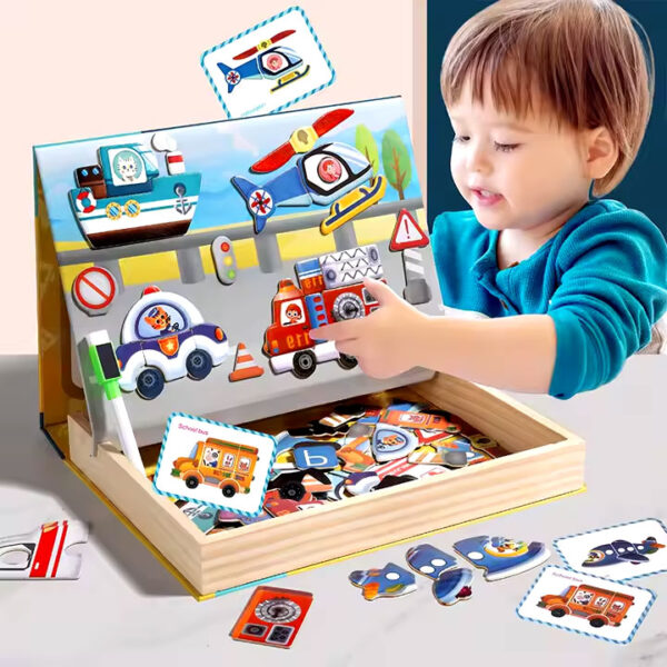 DIY magnetic puzzle collage toy