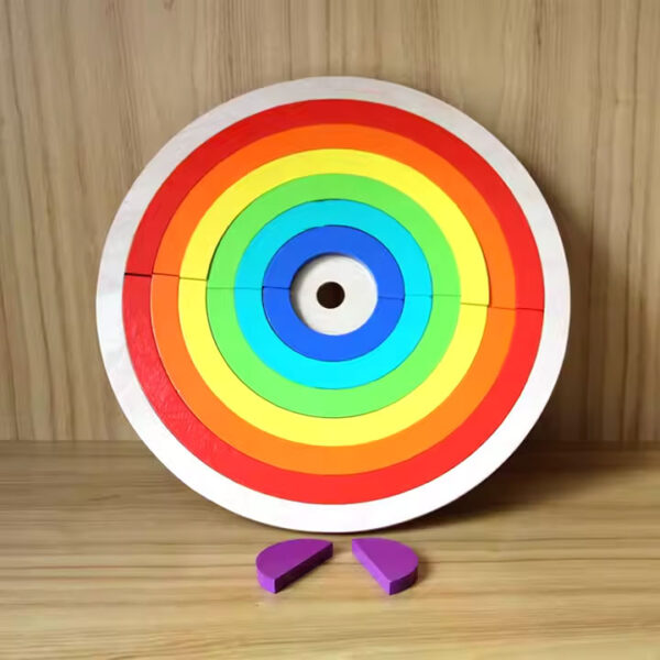 Educational Wooden Shape Cognitive Rainbow Puzzle