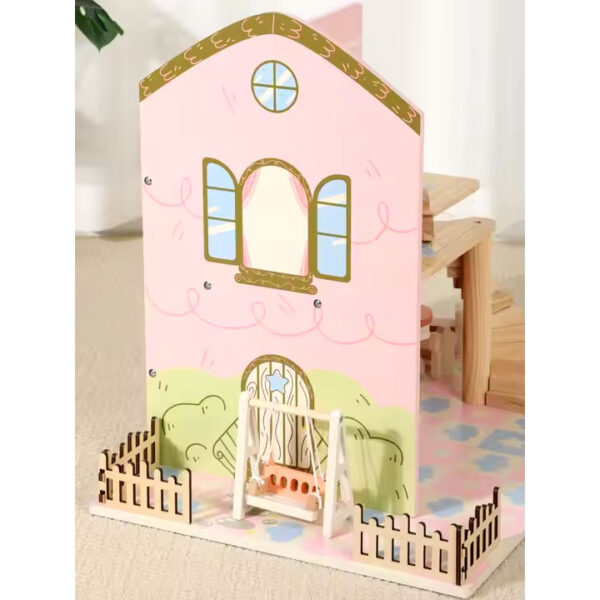 Wooden Fashion Doll House With Accessories