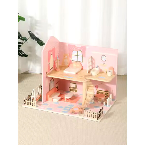 Wooden Fashion Doll House With Accessories