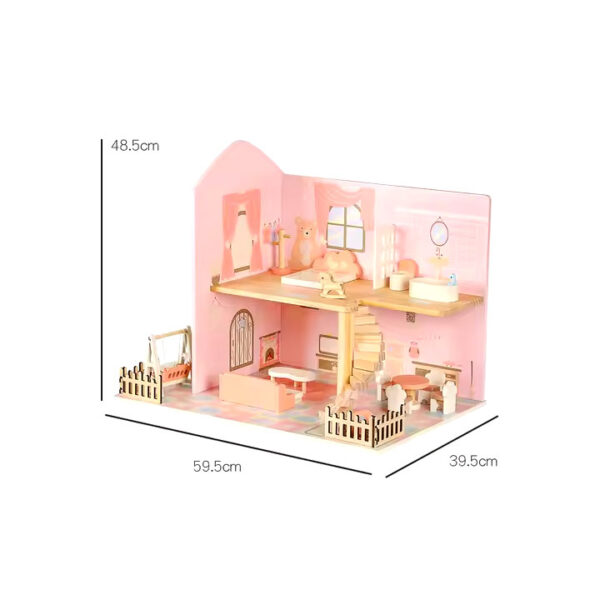 Wooden Fashion Doll House With Accessories