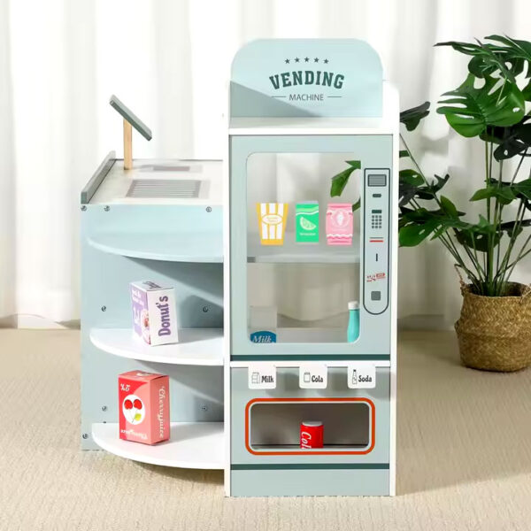 Wooden Mini Corner Market with Accessories