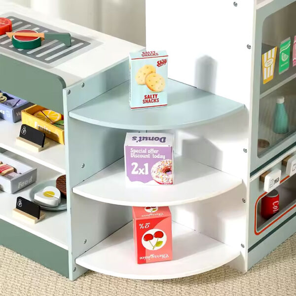 Wooden Mini Corner Market with Accessories