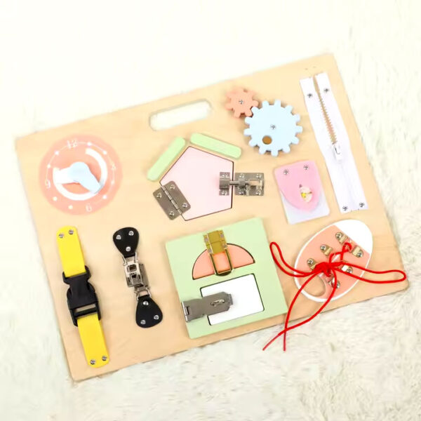 Wooden Toy Life Skill Busy Board