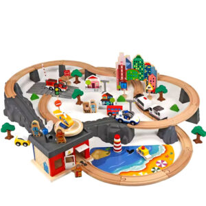 Wooden Train Track Magnetic Car Model Slot Puzzle